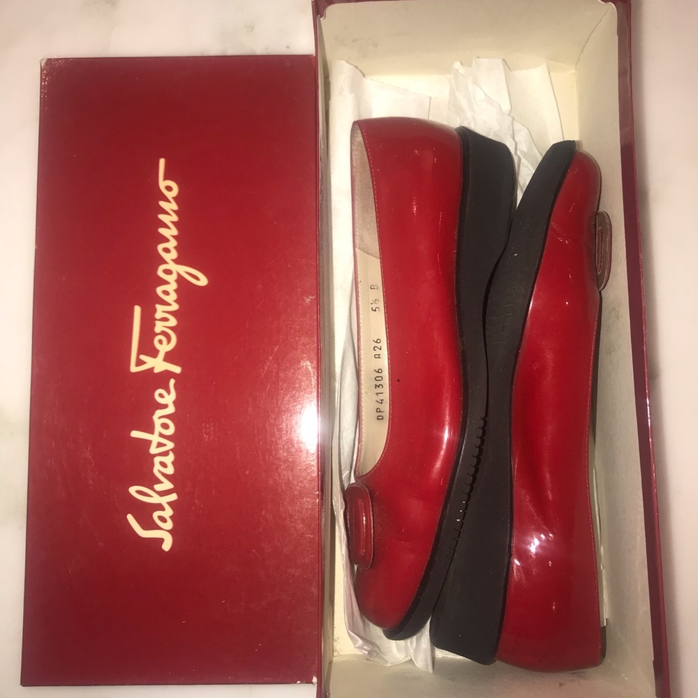 Salvatore Ferragamo Red Patent Leather Shoes